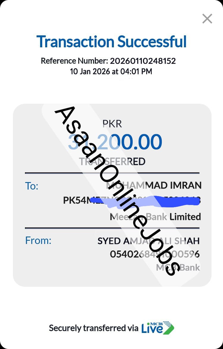 Payment Proof Rs.25,000