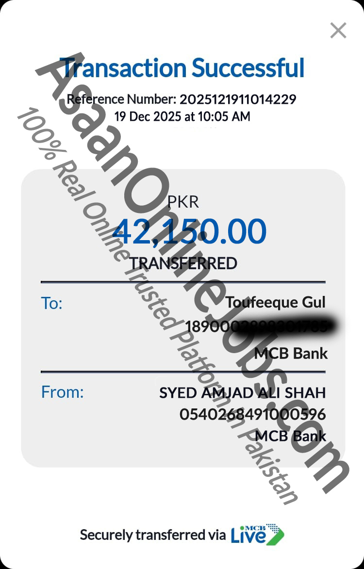 Payment Proof Rs.42,150